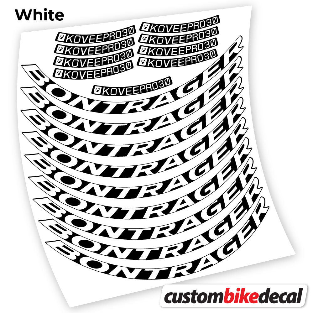 Adesivi Cerchi MTB Bontrager Kovee PRO 30 in vinile - Bianco