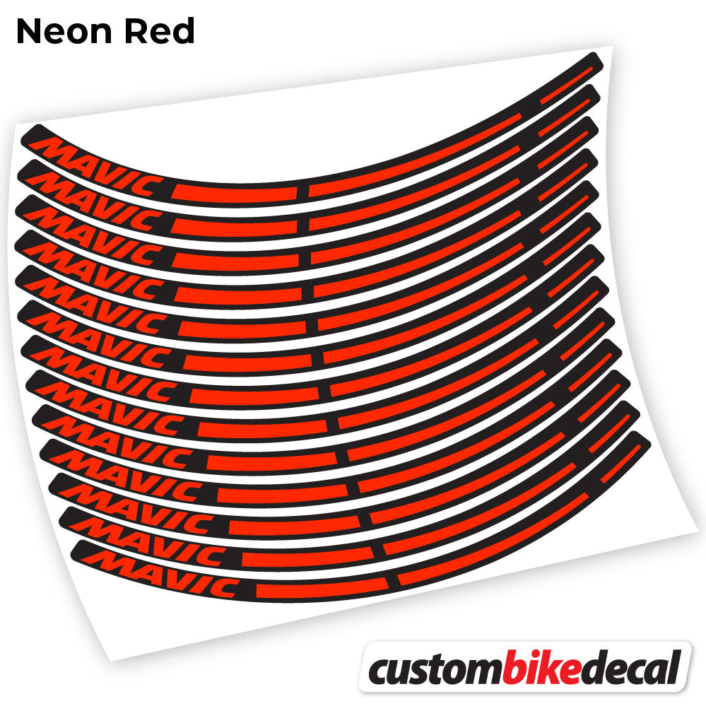 Adesivi Cerchi MTB Mavic in vinile - Rosso Neon