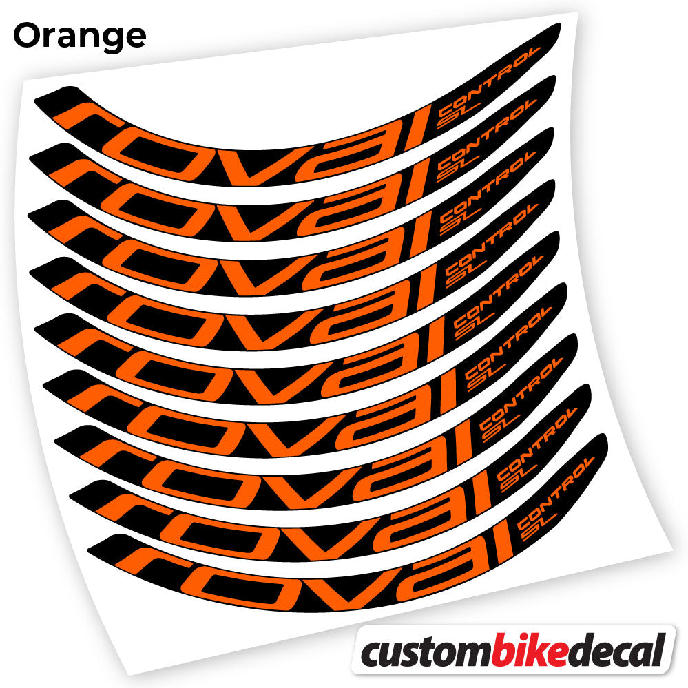 Adesivi Cerchi MTB Roval Control SL in vinile - Arancione