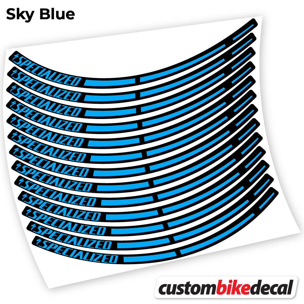 Adesivi Cerchi MTB Specialized in vinile - Azzurro Cielo