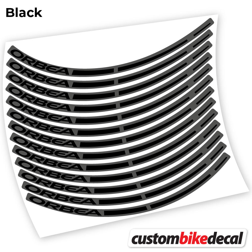 Adesivi Cerchi MTB ORBEA in vinile - Nero Opaco+Nero Lucido