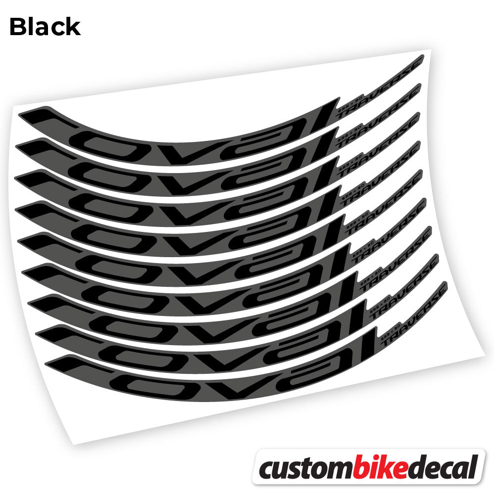 Adesivi Cerchi MTB Roval Traverse Carbon 2021 in vinile - Nero Opaco+Nero Lucido