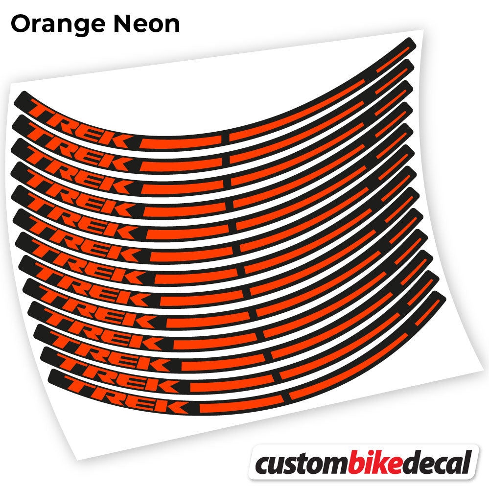Adesivi Cerchi MTB Trek in vinile - Arancione Neon