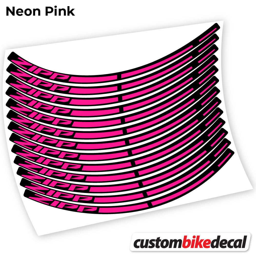 Adesivi Cerchi MTB Zipp in vinile - Rosa Neon