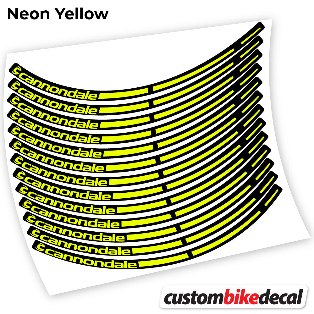 Adesivi Cerchi MTB cannondale in vinile - Giallo Neon