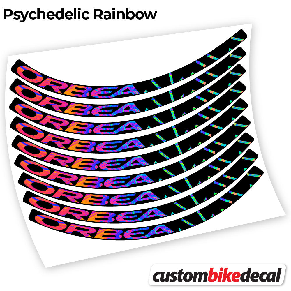 Adesivi Cerchi MTB Orbea Alma in vinile - Arcobaleno Psichedelico