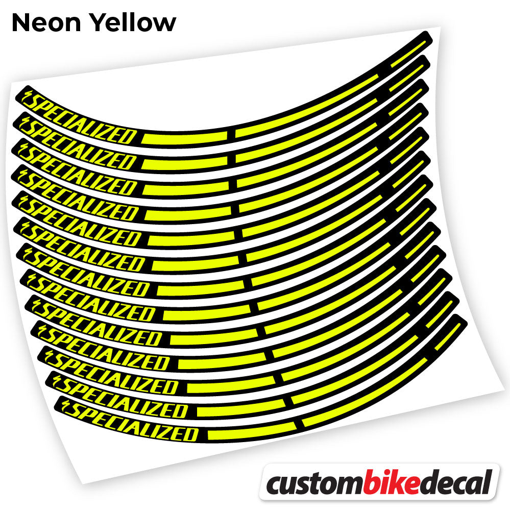 Adesivi Cerchi MTB Specialized in vinile - Giallo Neon