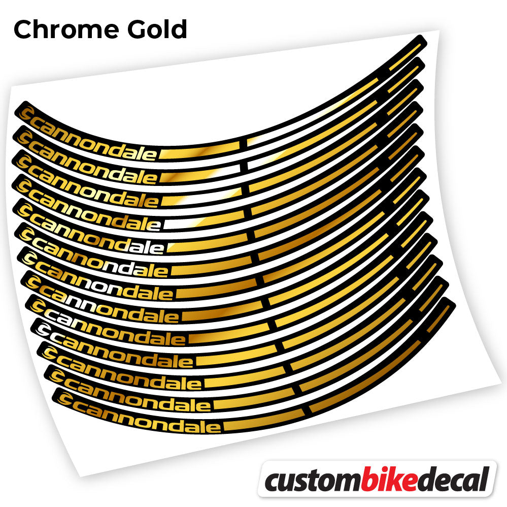 Adesivi Cerchi MTB cannondale in vinile - Oro Cromato