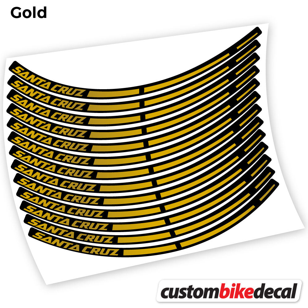 Adesivi Cerchi MTB Santa Cruz Bikes in vinile - Oro