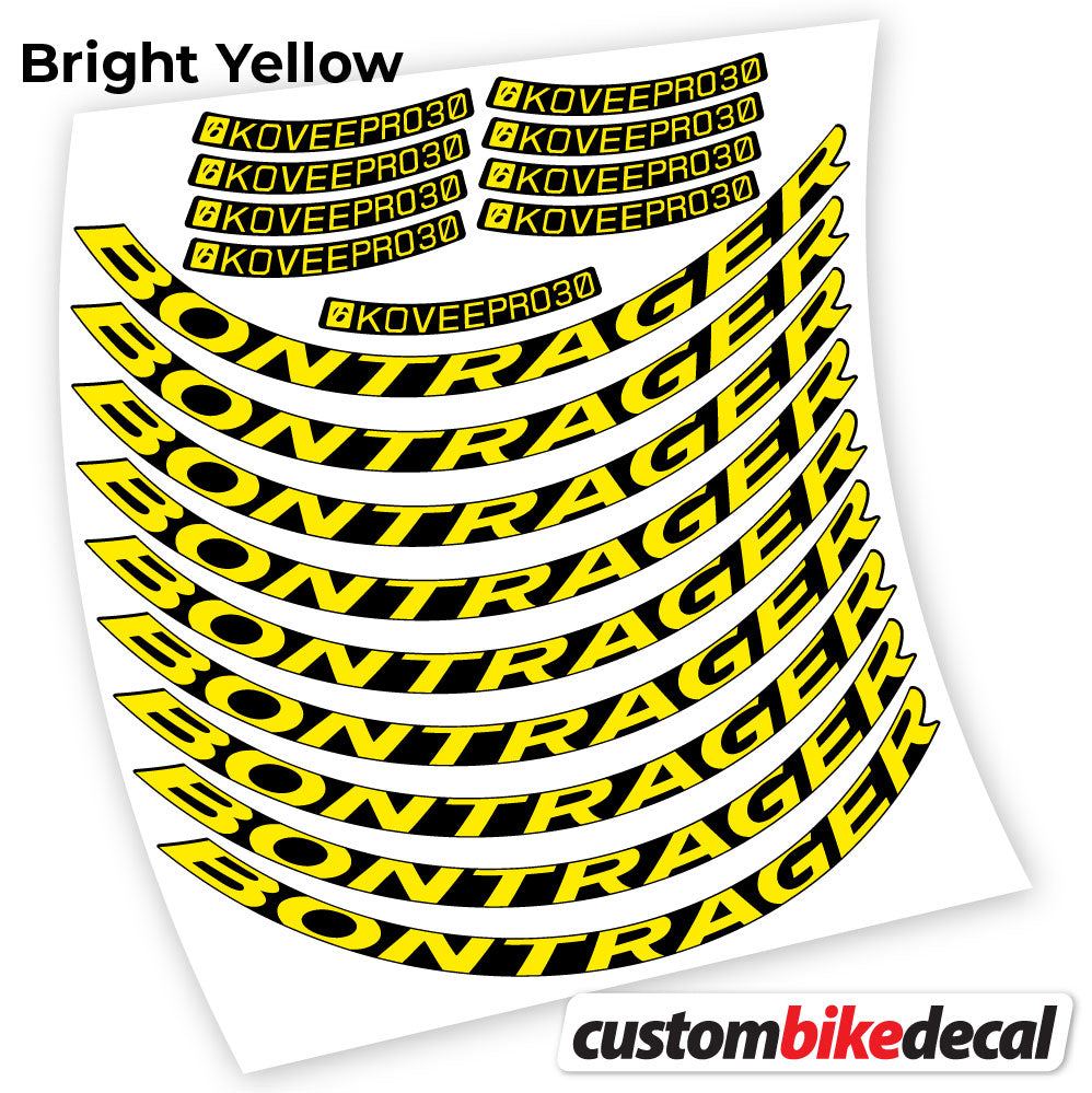 Adesivi Cerchi MTB Bontrager Kovee PRO 30 in vinile - Giallo