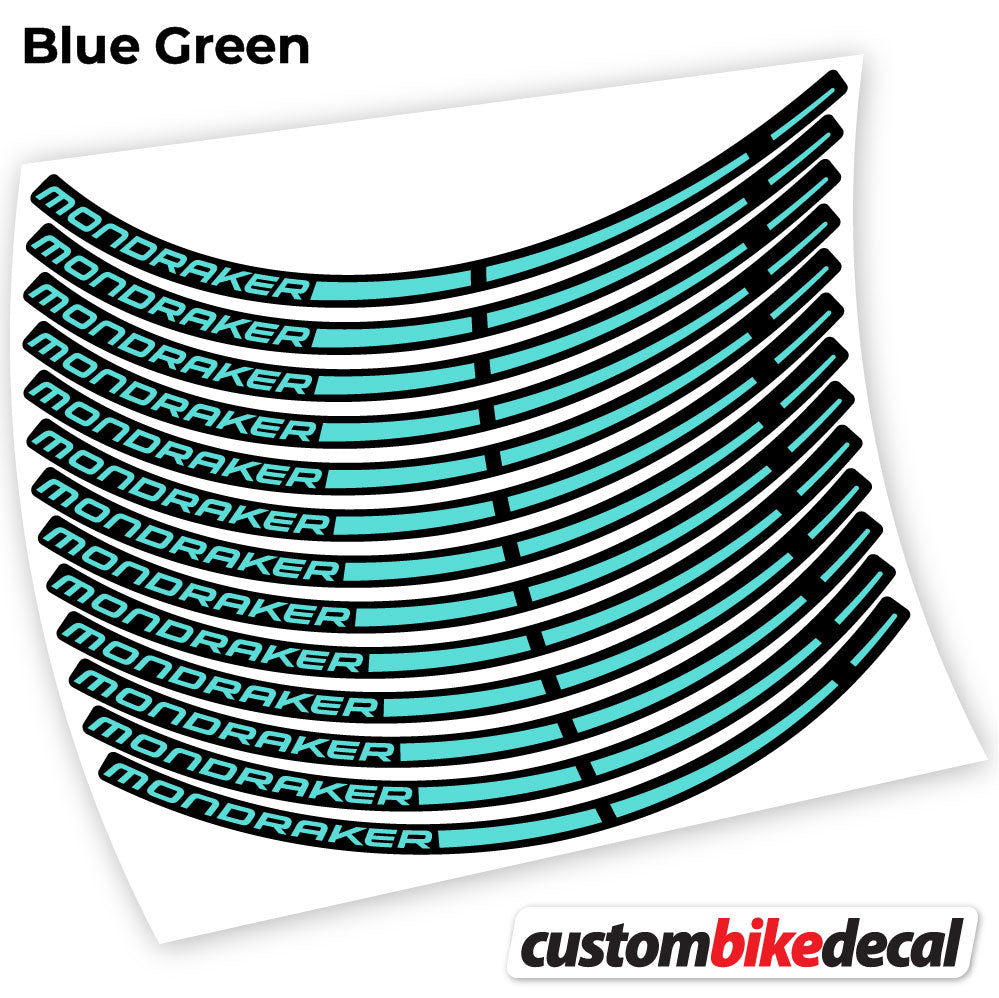 Adesivi Cerchi MTB Mondraker 29" in vinile - Verde Acqua
