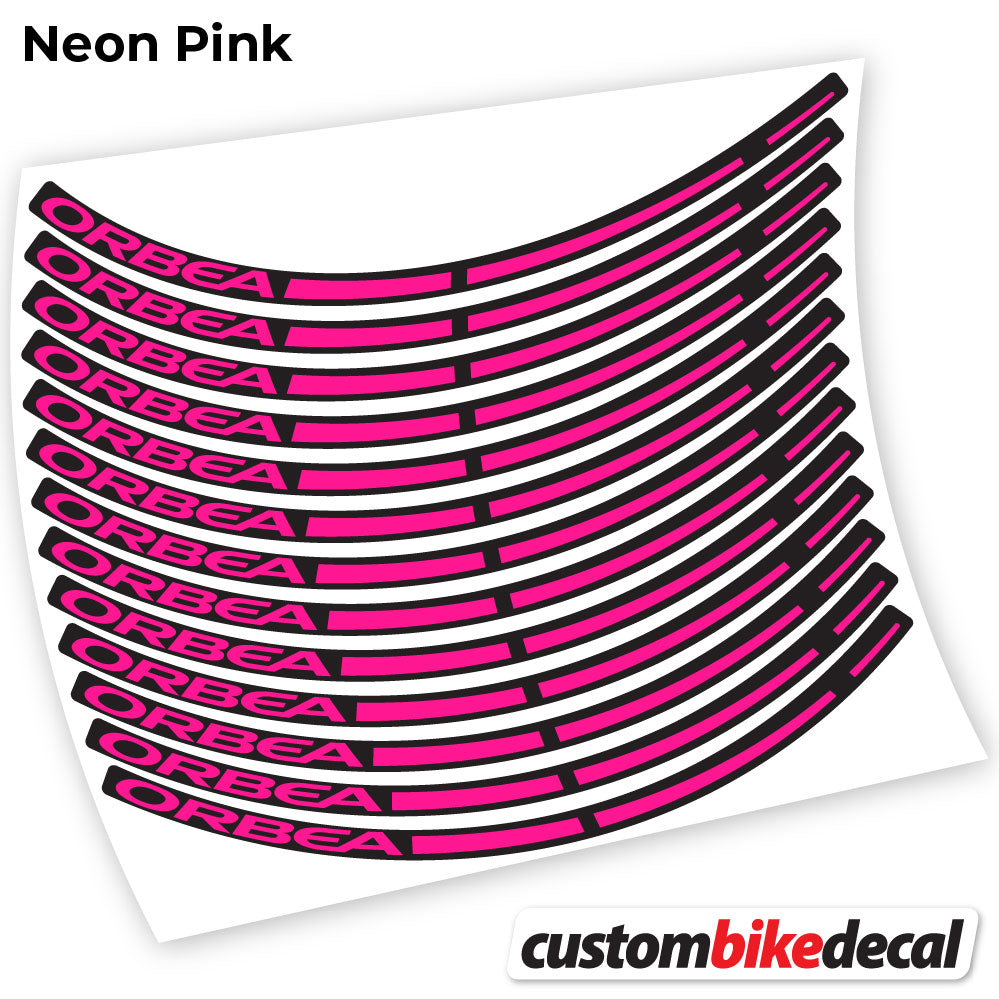 Adesivi Cerchi MTB ORBEA in vinile - Rosa Neon