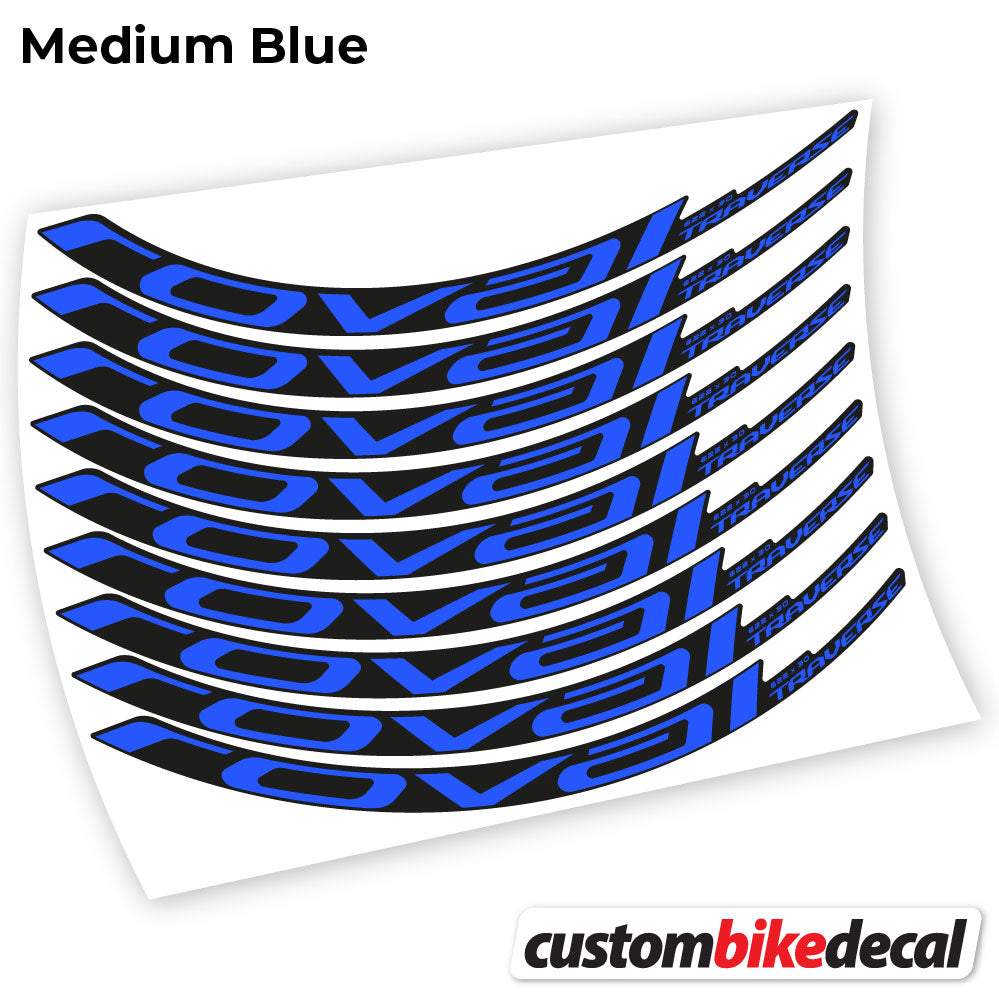 Adesivi Cerchi MTB Roval Traverse Carbon 2021 in vinile - Blu Medio