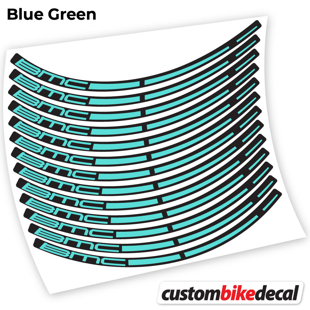 Adesivi Cerchi MTB BMC in vinile - Verde Acqua