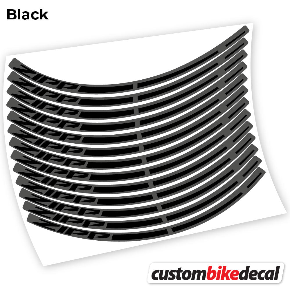 Adesivi Cerchi MTB Zipp in vinile - Nero Opaco+Nero Lucido
