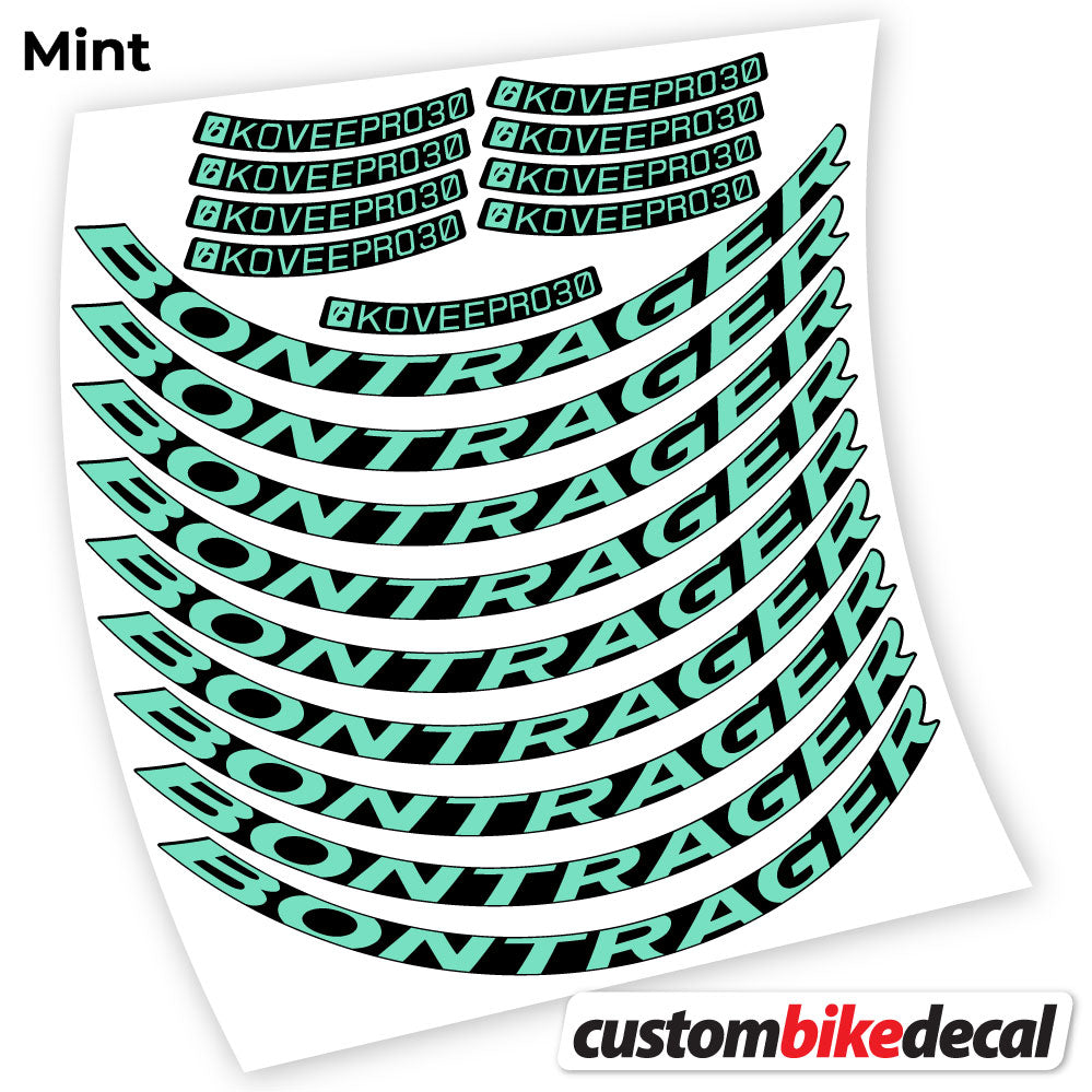 Adesivi Cerchi MTB Bontrager Kovee PRO 30 in vinile - Verde Menta