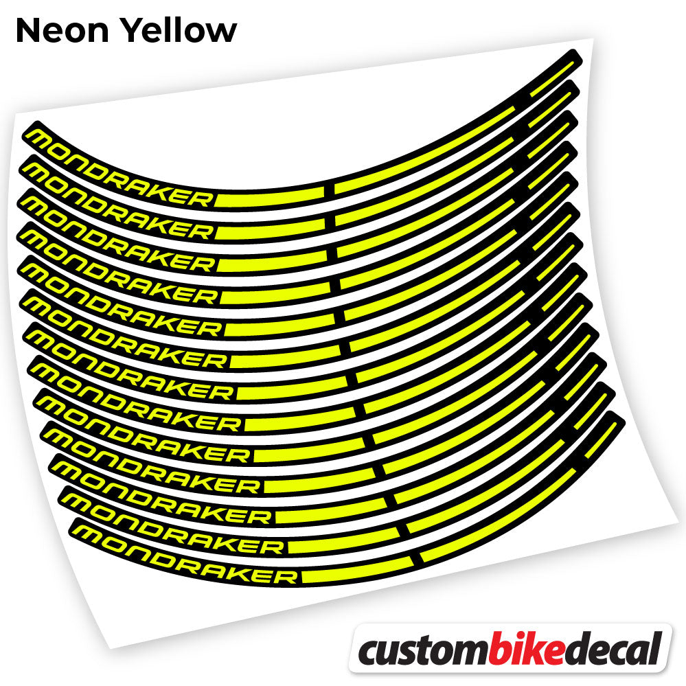 Adesivi Cerchi MTB Mondraker 29" in vinile - Giallo Neon