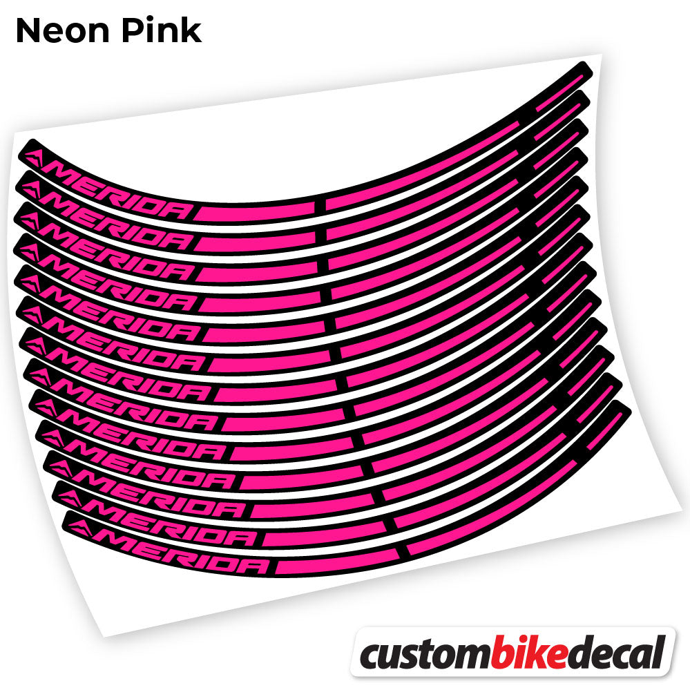 Adesivi Cerchi MTB Merida in vinile - Rosa Neon