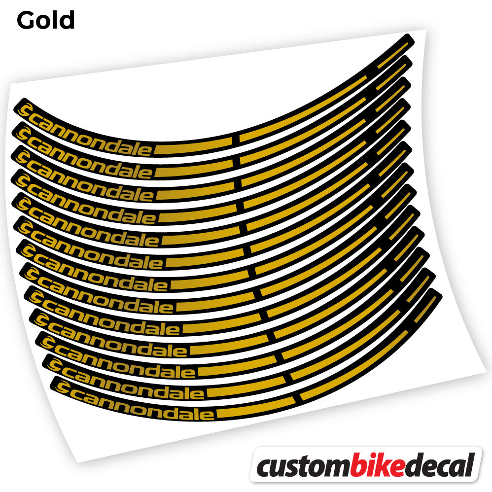 Adesivi Cerchi MTB cannondale in vinile - Oro