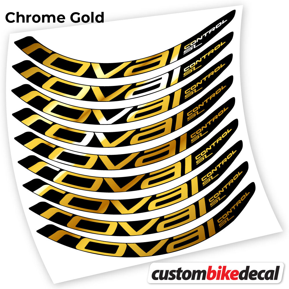 Adesivi Cerchi MTB Roval Control SL in vinile - Oro Cromato