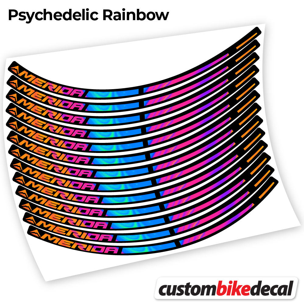 Adesivi Cerchi MTB Merida in vinile - Arcobaleno Psichedelico