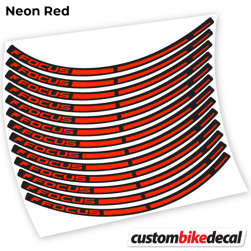 Adesivi Cerchi MTB Focus in vinile - Rosso Neon