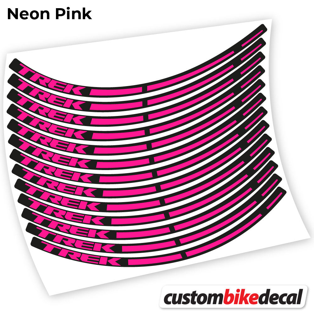 Adesivi Cerchi MTB Trek in vinile - Rosa Neon