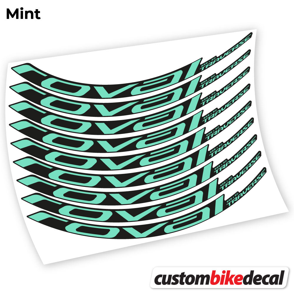Adesivi Cerchi MTB Roval Traverse Carbon 2021 in vinile - Verde Menta