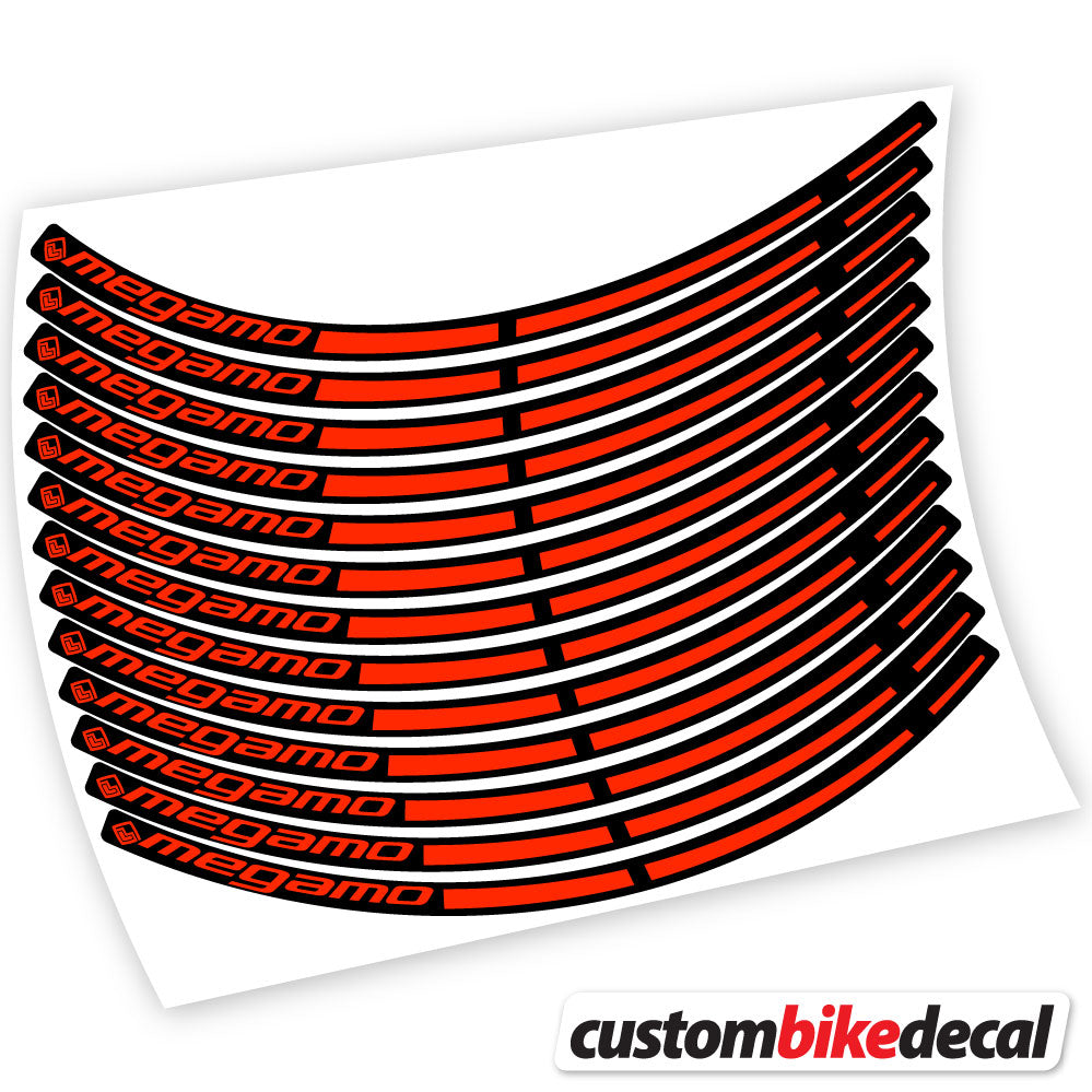 Adesivi Cerchi MTB Megamo in vinile - Rosso Neon
