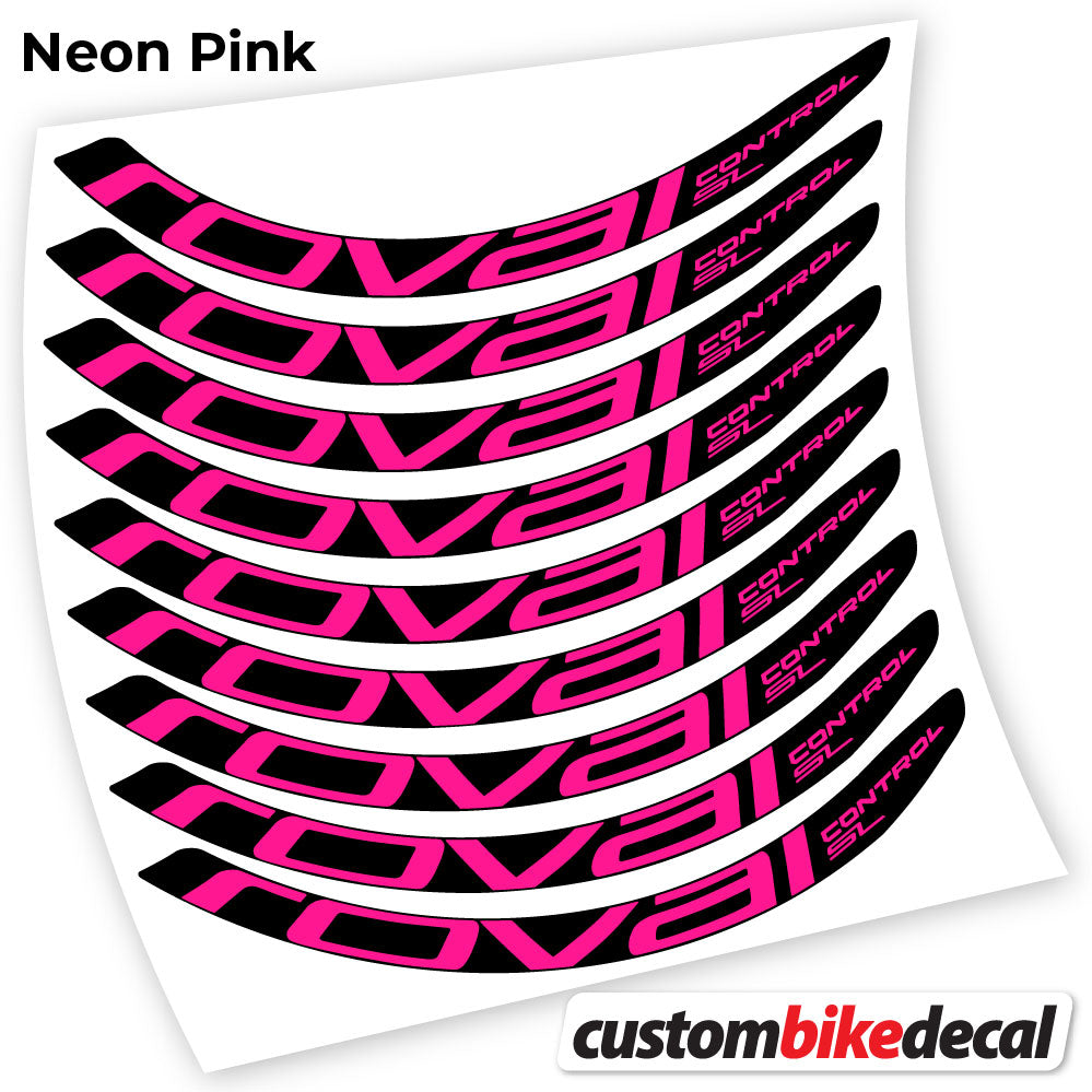 Adesivi Cerchi MTB Roval Control SL in vinile - Rosa Neon