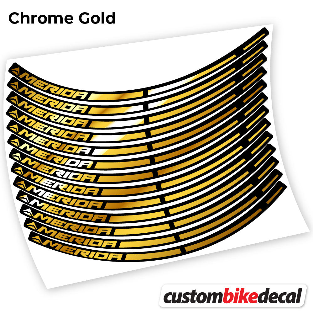 Adesivi Cerchi MTB Merida in vinile - Oro Cromato