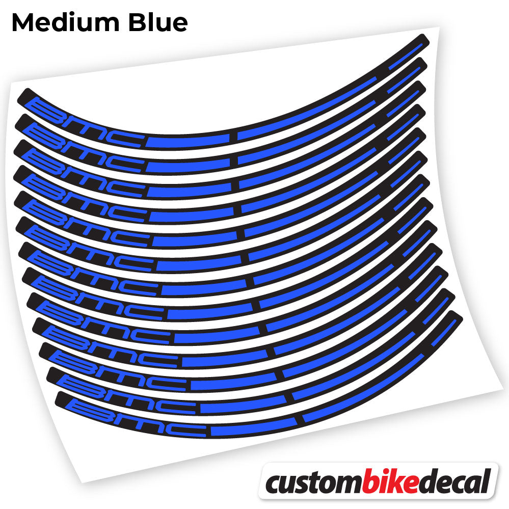 Adesivi Cerchi MTB BMC in vinile - Blu Medio