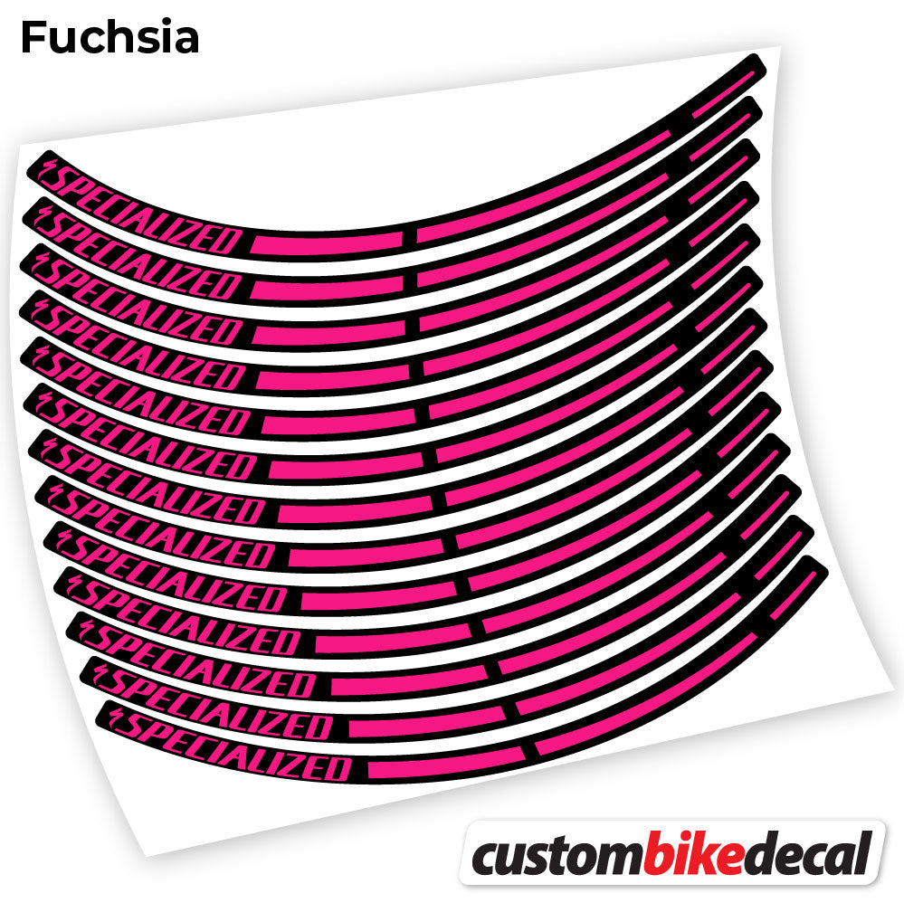 Adesivi Cerchi MTB Specialized in vinile - Fucsia
