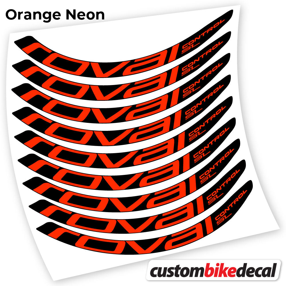 Adesivi Cerchi MTB Roval Control SL in vinile - Arancione Neon