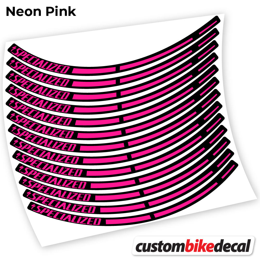 Adesivi Cerchi MTB Specialized in vinile - Rosa Neon