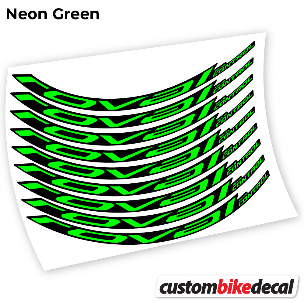 Adesivi Cerchi MTB Roval Control Carbon 2021 in vinile - Verde Neon