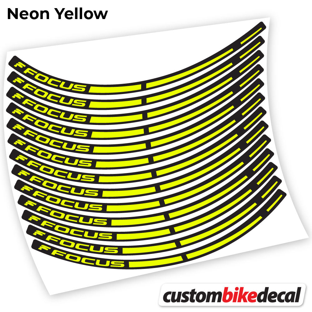 Adesivi Cerchi MTB Focus in vinile - Giallo Neon