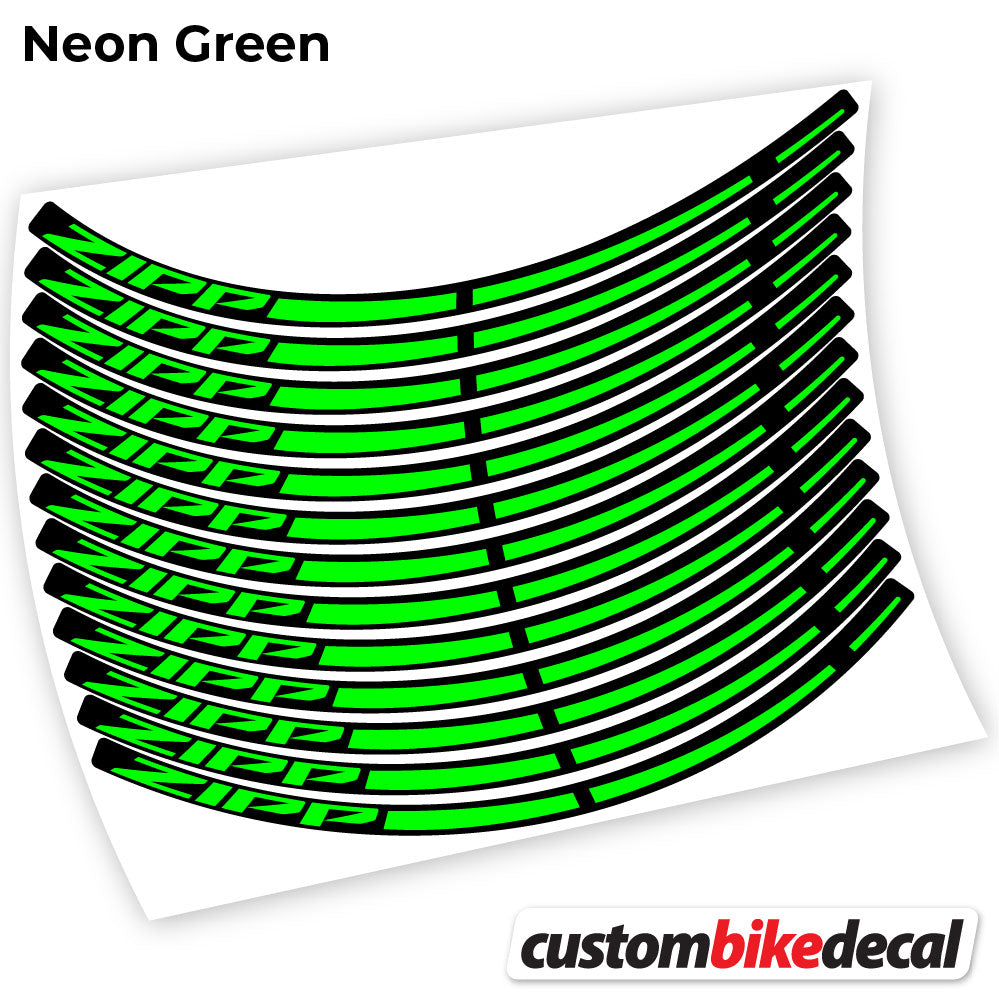 Adesivi Cerchi MTB Zipp in vinile - Verde Neon