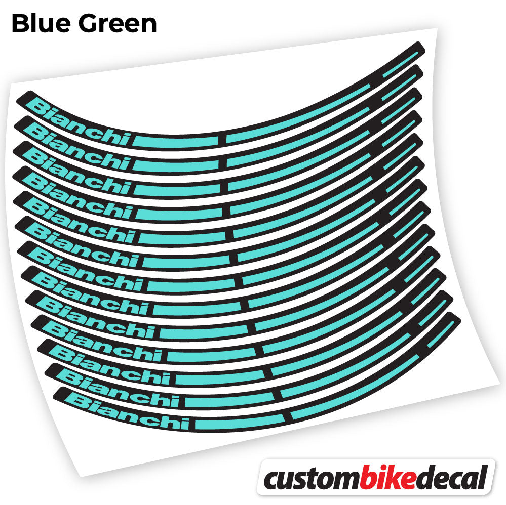 Adesivi Cerchi MTB Bianchi in vinile - Verde Acqua