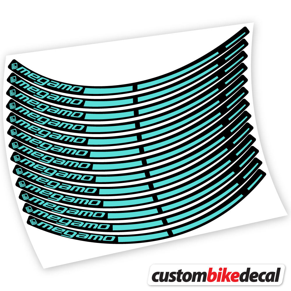 Adesivi Cerchi MTB Megamo in vinile - Verde Acqua