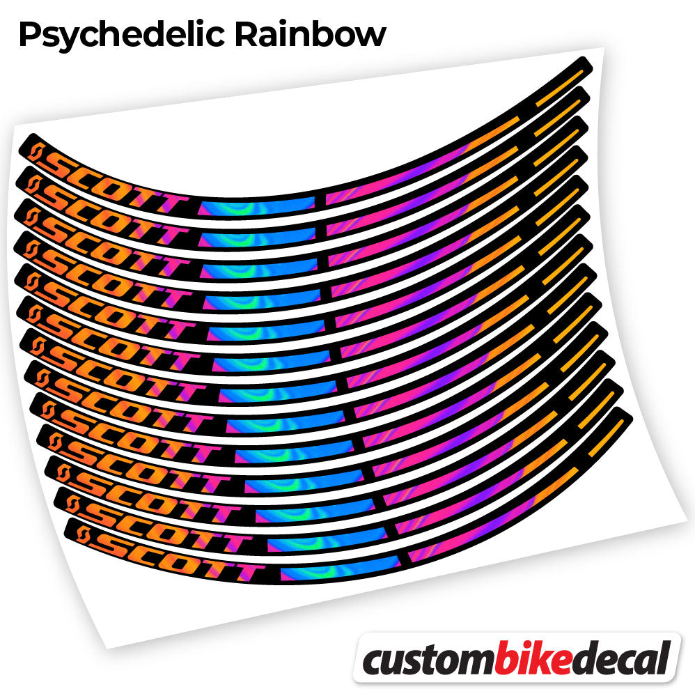 Adesivi Cerchi MTB Scott in vinile - Arcobaleno Psichedelico
