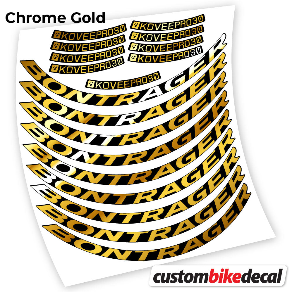 Adesivi Cerchi MTB Bontrager Kovee PRO 30 in vinile - Oro Cromato