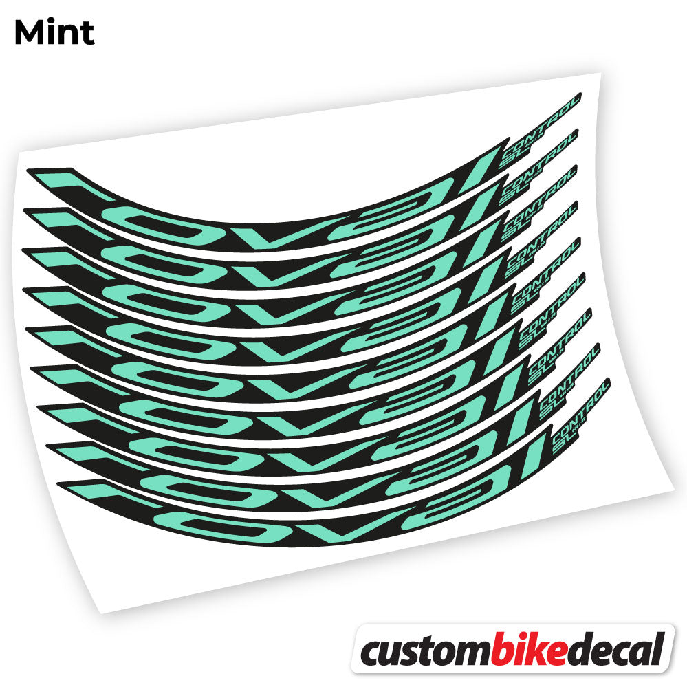 Adesivi Cerchi MTB Roval Control SL 2021 in vinile - Verde Menta