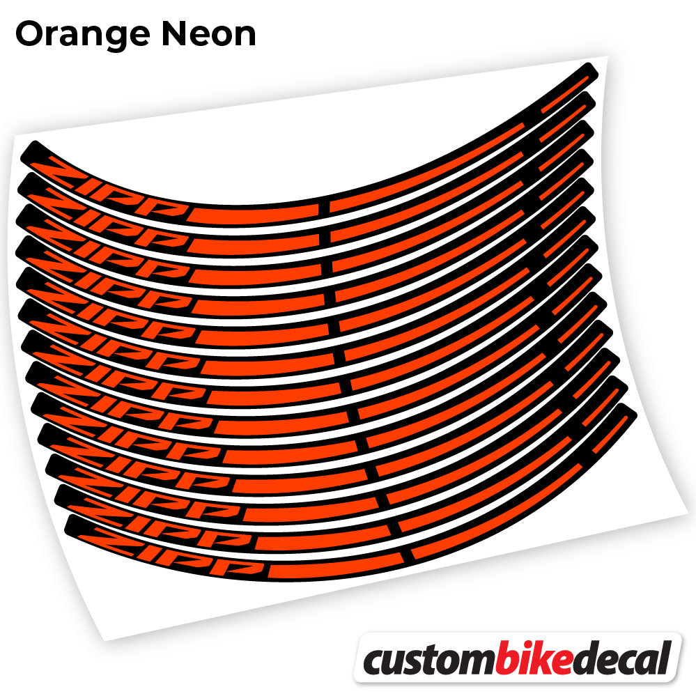 Adesivi Cerchi MTB Zipp in vinile - Arancione Neon