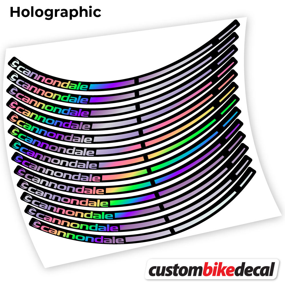 Adesivi Cerchi MTB cannondale in vinile - Olografico