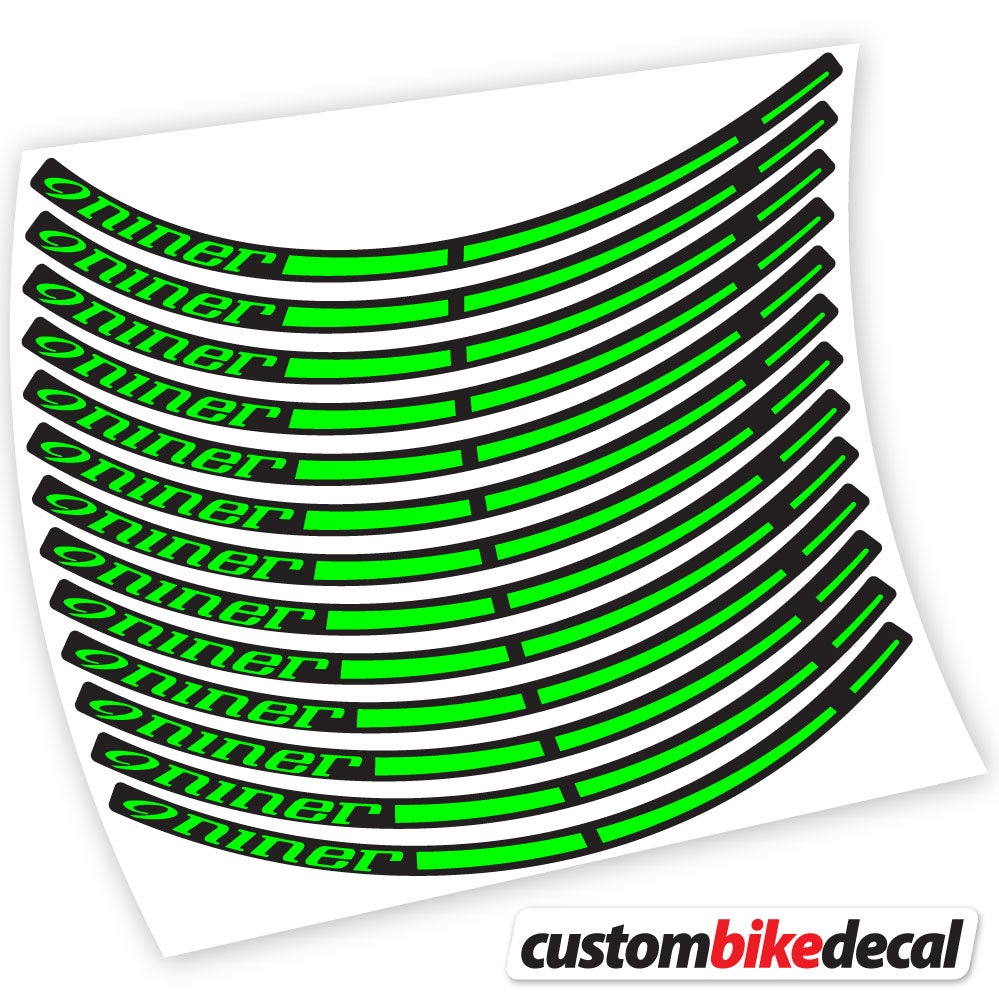 Adesivi Cerchi MTB Niner in vinile - Verde Neon