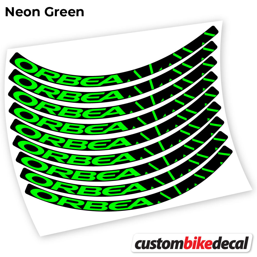 Adesivi Cerchi MTB Orbea Alma in vinile - Verde Neon