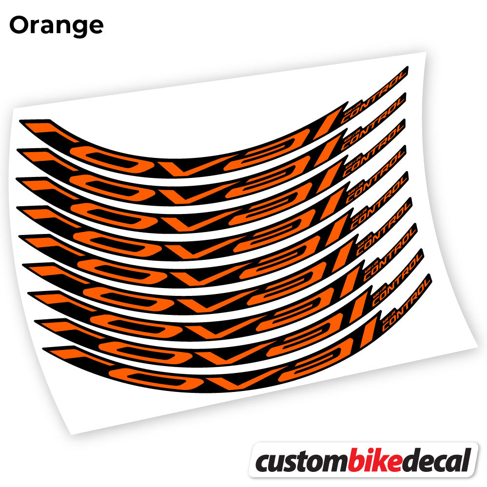 Adesivi Cerchi MTB Roval Control Carbon 2021 in vinile - Arancione