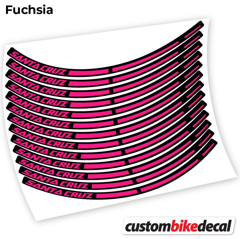 Adesivi Cerchi MTB Santa Cruz Bikes in vinile - Fucsia