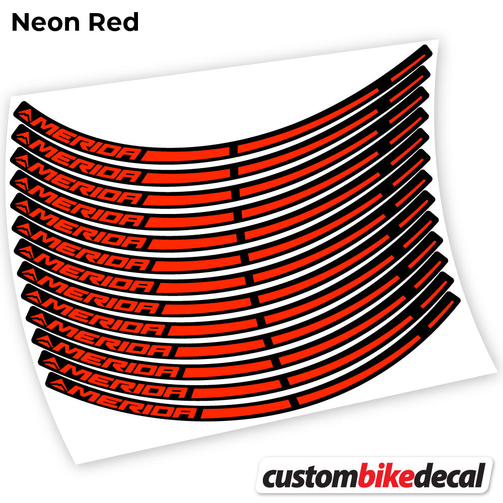 Adesivi Cerchi MTB Merida in vinile - Rosso Neon